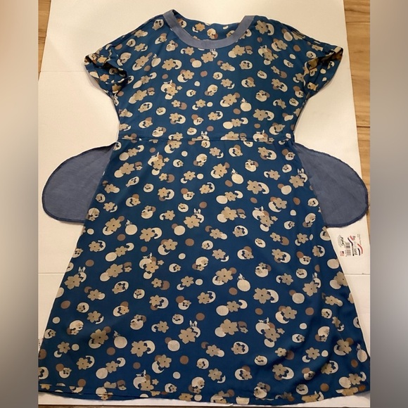 White Stuff blue drawstring dress, viscose, mid length, Size 10 - Picture 8 of 15